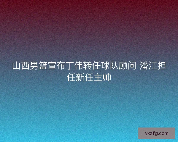 山西男篮宣布丁伟转任球队顾问 潘江担任新任主帅